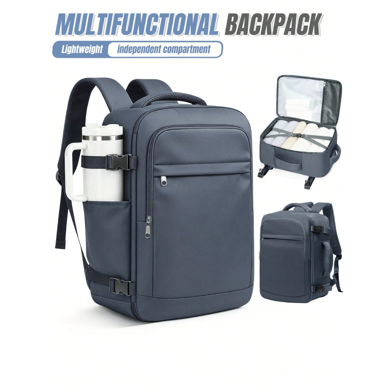 Laptop Backpack 15.6 - กระเป๋าเป้เดินทางน้ำหนักเบาความจุขนาดใหญ่ ผ้าไนลอนกันน้ำ กระเป๋าเป้สำหรับเดินทางระยะสั้นและธุรกิจ ใส่แล็ปท็อปขนาด 14 นิ้ว