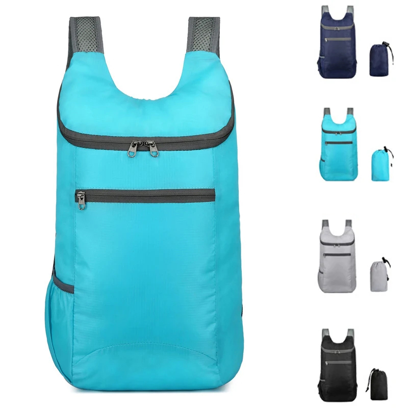 Foldable Backpack Small - ผู้ชายและผู้หญิงกีฬากลางแจ้งกันน้ํากระเป๋าเป้สะพายหลังพับได้ความจุขนาดใหญ่แบบพกพาตั้งแคมป์และเดินป่ากระเป๋าวัน