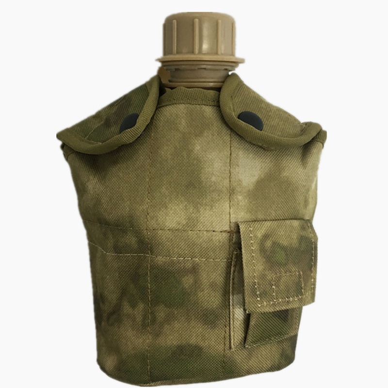 Urban Backpack Tactical - 1L กลางแจ้งทหารยุทธวิธีขวดน้ํากองทัพโรงอาหารกาต้มน้ําพร้อมกระเป๋าชุดถ้วยสําหรับตั้งแคมป์เดินป่า Backpacking Survival