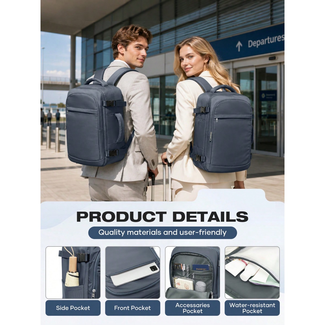 กระเป๋าเป้เดินทางน้ำหนักเบาควา - Laptop Backpack 15.6 บทวิจารณ์และราคา
