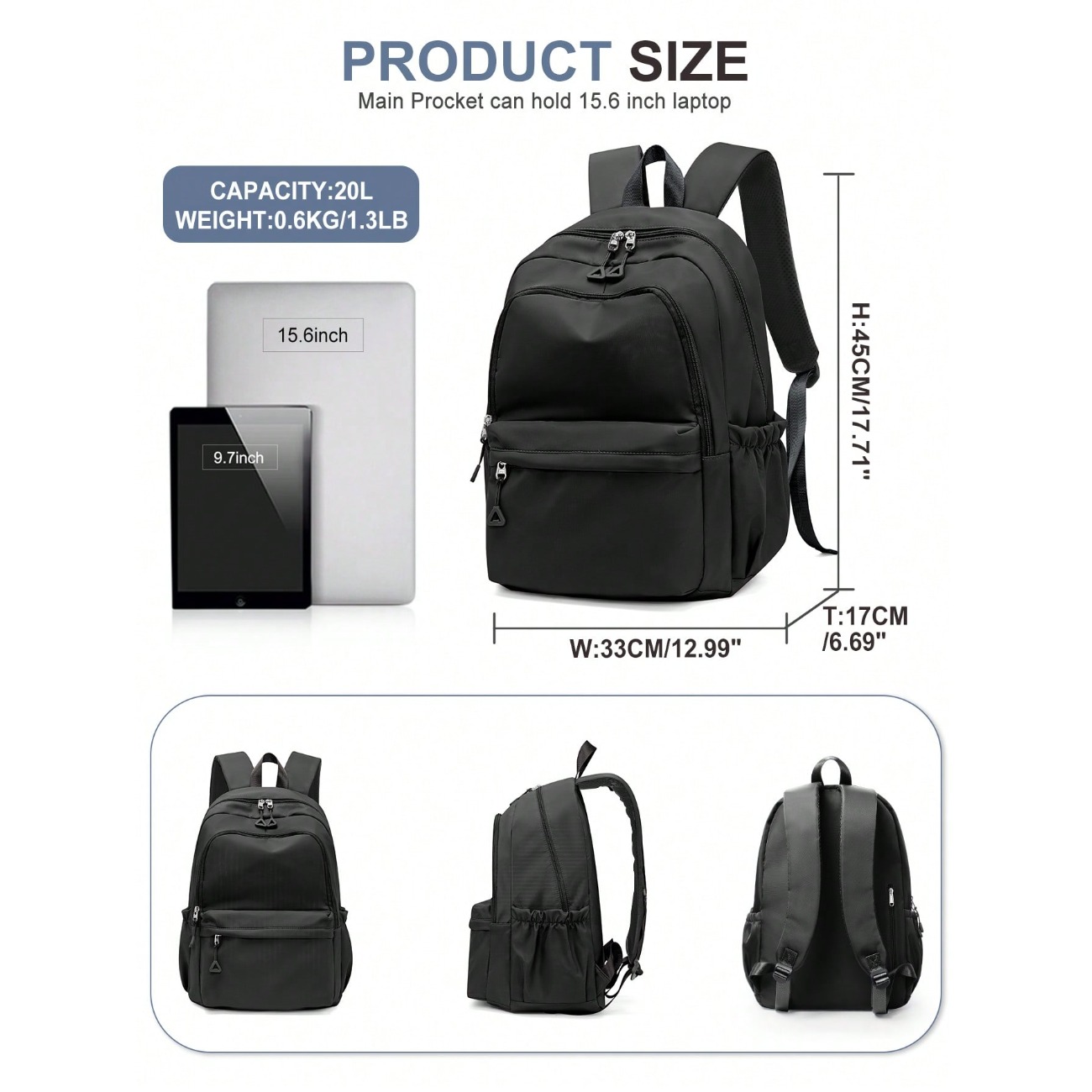 กระเป๋าเป้สำหรับนักเรียนระดับม - Laptop Backpack 15.6 บทวิจารณ์และราคา