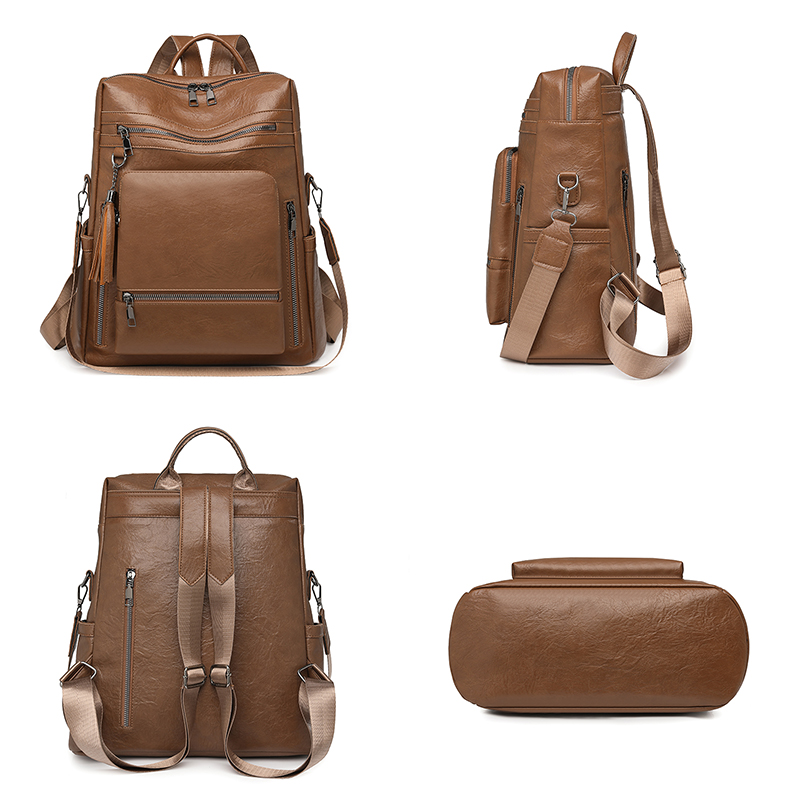 กระเป๋าเป้หนังวินเทจลายหนัง ชุ - Leather Backpack Vintage บทวิจารณ์และราคา