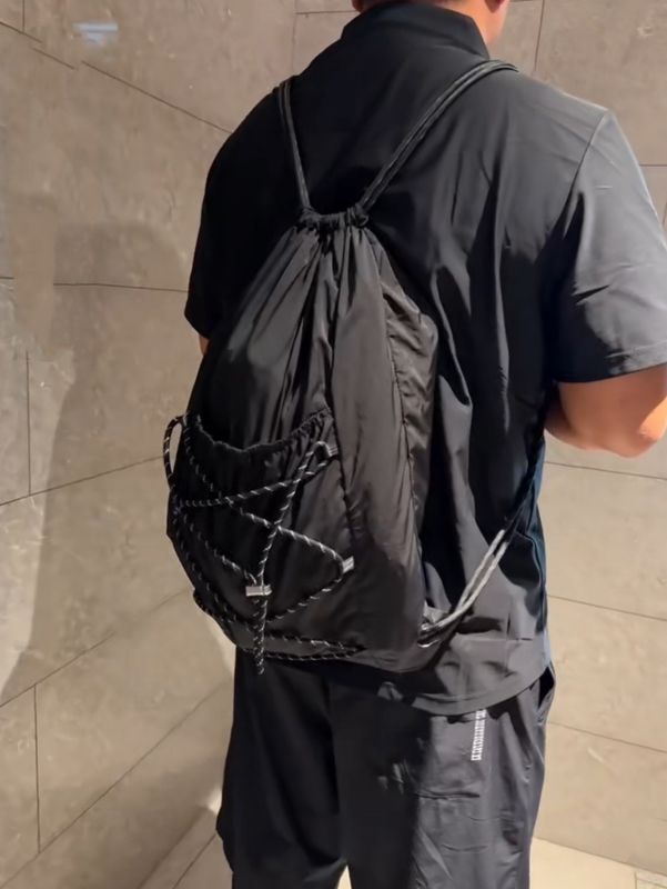 กระเป๋าเป้เชือกรูดไนลอนยับย่นส - Drawstring Gym Bag บทวิจารณ์และราคา